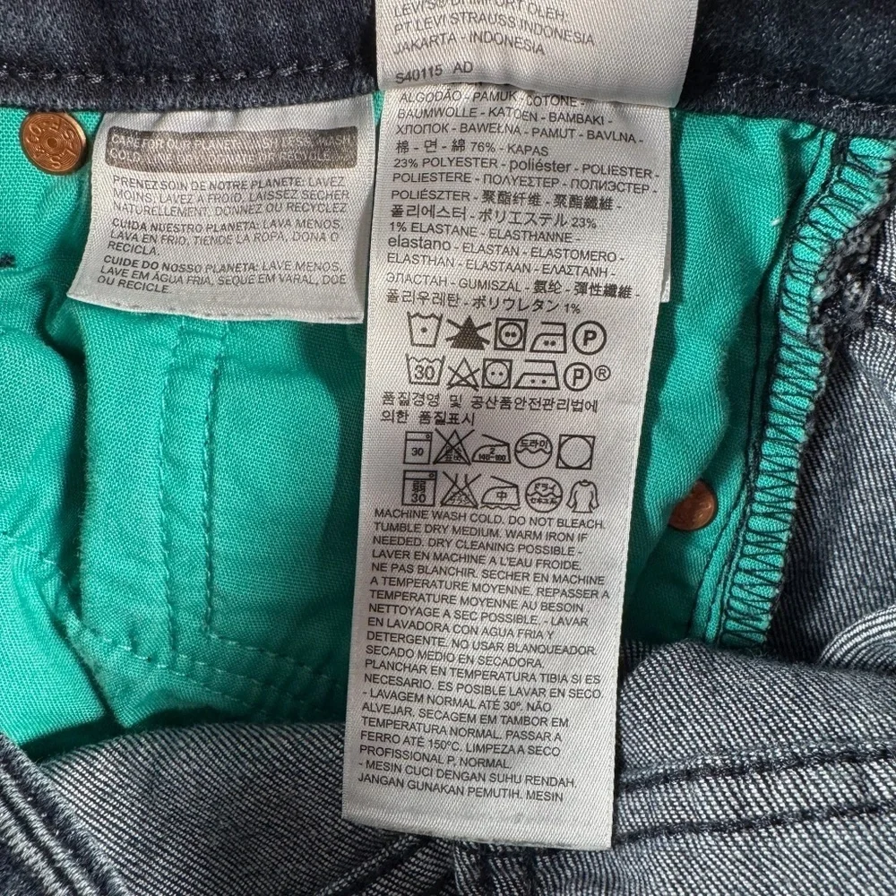 Levis Jeans Mens 30 Blue 511 Slim Straight Mid Rise Dark Wash Stretch